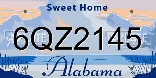 6QZ2145 Alabama License Plate