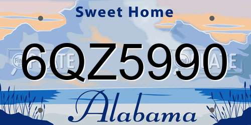 6QZ5990 Alabama License Plate