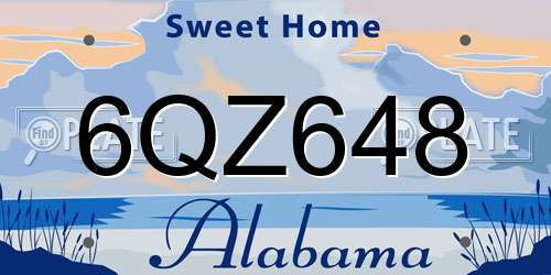 6QZ648 Alabama License Plate