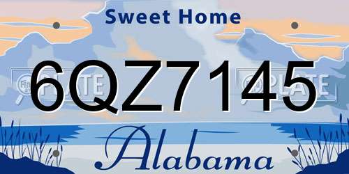 6QZ7145 Alabama License Plate