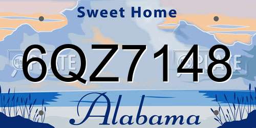 6QZ7148 Alabama License Plate