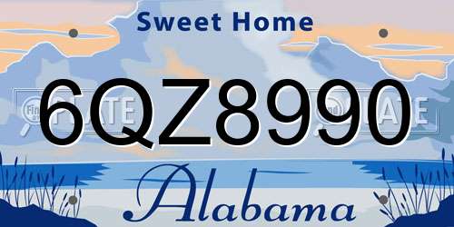6QZ8990 Alabama License Plate