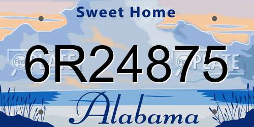 6R24875 Alabama License Plate