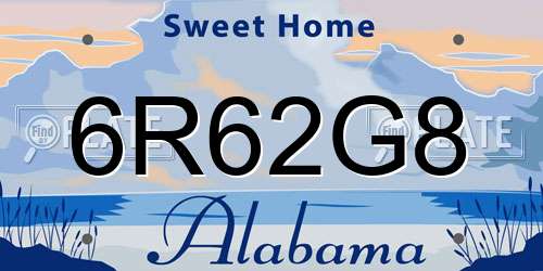 6R62G8 Alabama License Plate
