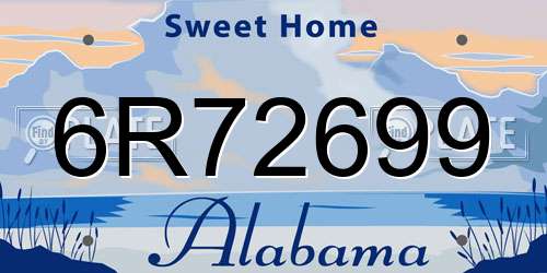 6R72699 Alabama License Plate