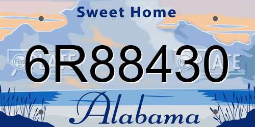 6R88430 Alabama License Plate