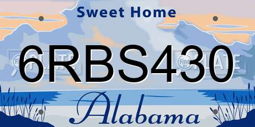 6RBS430 Alabama License Plate