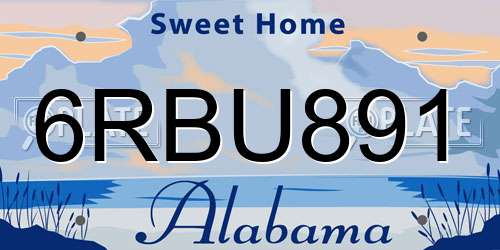 6RBU891 Alabama License Plate