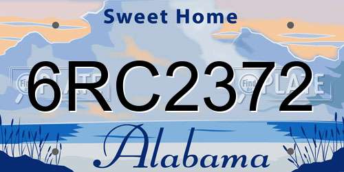 6RC2372 Alabama License Plate