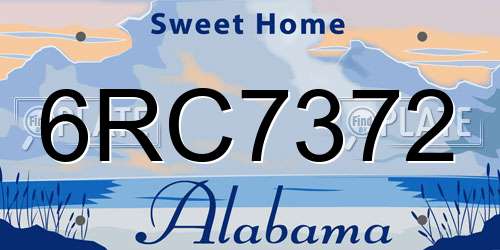 6RC7372 Alabama License Plate