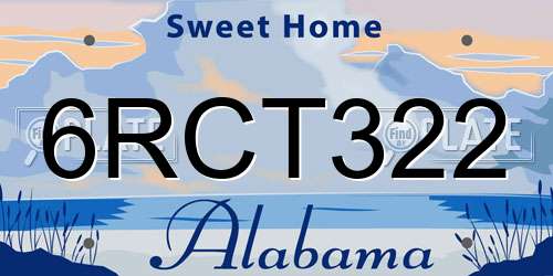 6RCT322 Alabama License Plate