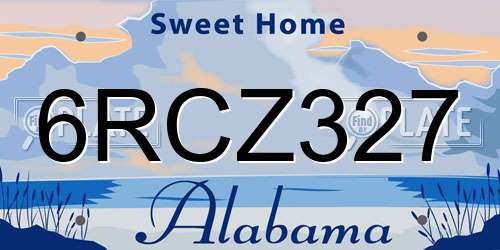 6RCZ327 Alabama License Plate