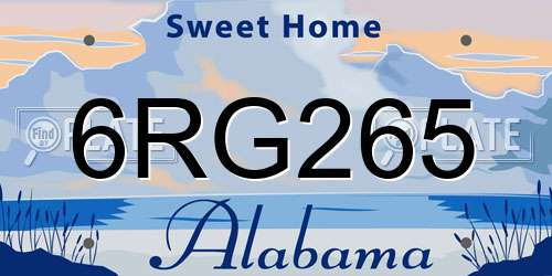 6RG265 Alabama License Plate