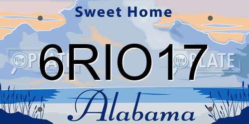 6RIO17 Alabama License Plate