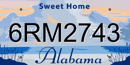 6RM2743 Alabama License Plate