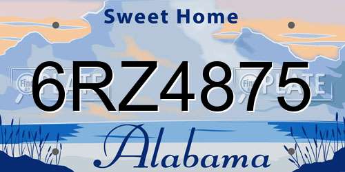 6RZ4875 Alabama License Plate