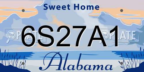 6S27A1 Alabama License Plate