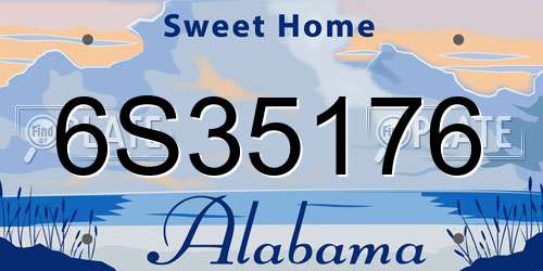 6S35176 Alabama License Plate
