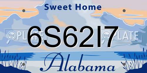 6S62I7 Alabama License Plate