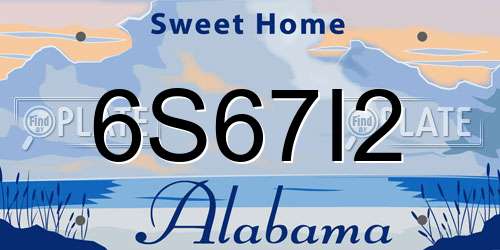 6S67I2 Alabama License Plate