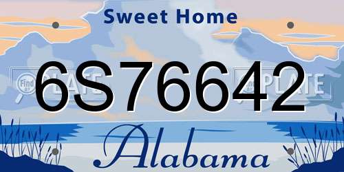 6S76642 Alabama License Plate