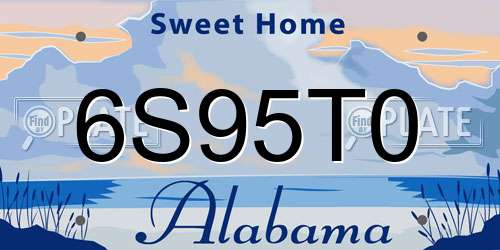 6S95T0 Alabama License Plate