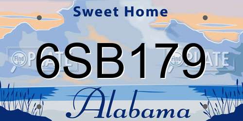 6SB179 Alabama License Plate