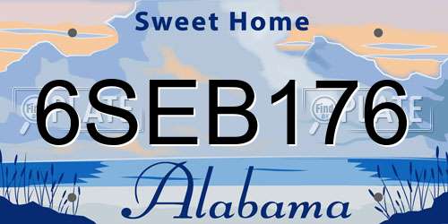 6SEB176 Alabama License Plate