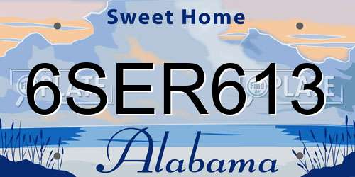 6SER613 Alabama License Plate