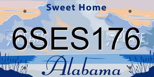 6SES176 Alabama License Plate