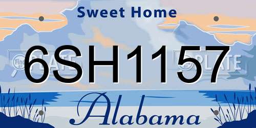 6SH1157 Alabama License Plate