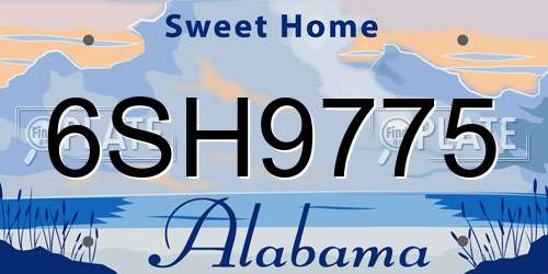 6SH9775 Alabama License Plate