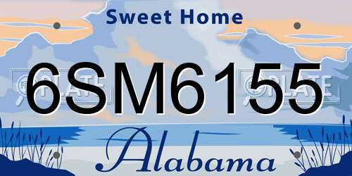 6SM6155 Alabama License Plate