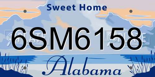 6SM6158 Alabama License Plate