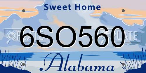 6SO560 Alabama License Plate