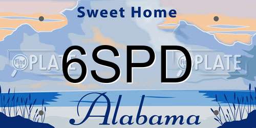 6SPD Alabama License Plate