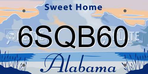 6SQB60 Alabama License Plate