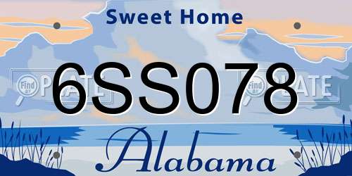 6SS078 Alabama License Plate