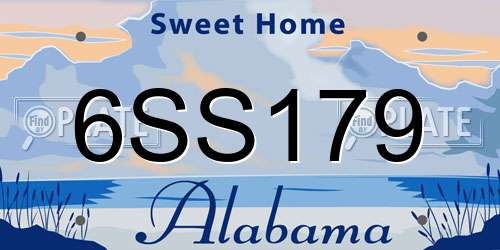 6SS179 Alabama License Plate