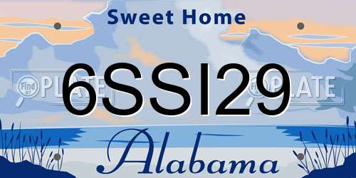 6SSI29 Alabama License Plate