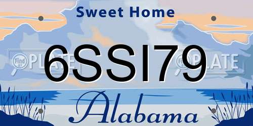 6SSI79 Alabama License Plate