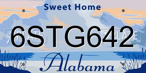 6STG642 Alabama License Plate