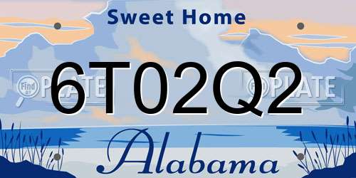 6T02Q2 Alabama License Plate
