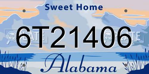 6T21406 Alabama License Plate