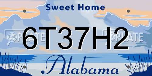 6T37H2 Alabama License Plate