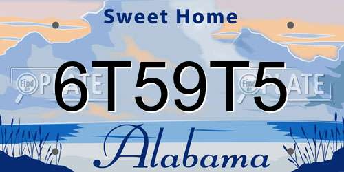 6T59T5 Alabama License Plate