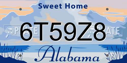 6T59Z8 Alabama License Plate