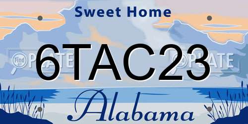 6TAC23 Alabama License Plate