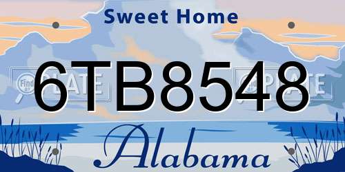 6TB8548 Alabama License Plate