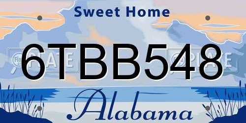 6TBB548 Alabama License Plate
